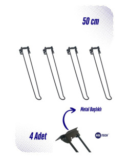 Metal Katlanır Masa Ayağı 50 cm Kamp Masası Ayağı 4 Adet Metal Başlıklı Mobilya Ayağı