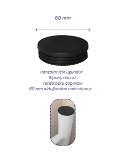 60 mm Ranza Boru Kapağı Ranza Plastiği  Ranza Tapası Yuvarlak İç Geçme Kapak Sert Plastik