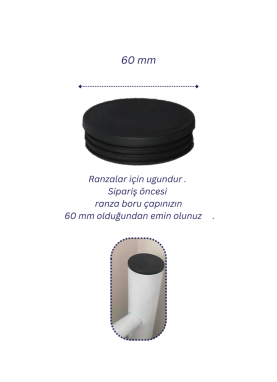 60 mm Ranza Boru Kapağı Ranza Plastiği  Ranza Tapası Yuvarlak İç Geçme Kapak Sert Plastik
