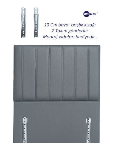 1.Kalite 19 Cm Baza Başlığı Bağlantı Aparatı Ayarlanabilir Metal Montaj Kızağı (2'li Set)