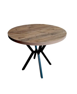 90 cm Yuvarlak Metal Ayaklı Ahtapot Masa Mutfak Masası - Ceviz 90 cm Yuvarlak Metal Ayaklı Ahtapot Masa Mutfak Masası - Ceviz