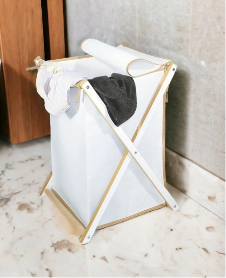 Ahşap Kirli Çamaşır Sepeti Banyo Düzenleyici Katlanır Portatif Çamaşır Sepeti