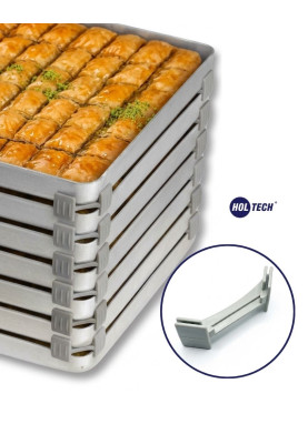 Plastik Baklava Tepsi Köşesi Dikdörtgen Tepsi İstifleme Aparatı 