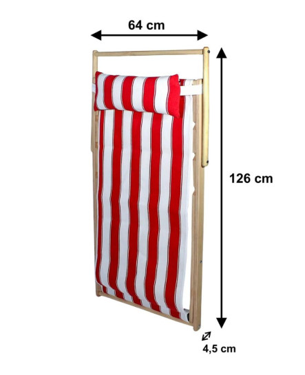 Ahşap Katlanır Şezlong Bahçe Balkon Plaj Şezlongu - Kırmızı Ahşap Katlanır Şezlong Bahçe Balkon Plaj Şezlongu - Kırmızı