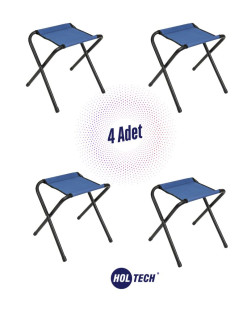 Metal Katlanır Balıkçı Taburesi Kalın Profilli Kamp Taburesi 4 Adet