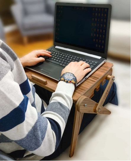 Ahşap Tasarım Katlanır Laptop Sehpası Rahle Çok Amaçlı Portatif Rahle