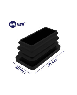 20x40 mm Sert Plastik Masa Sandalye Kutu Profil Tapası Siyah 